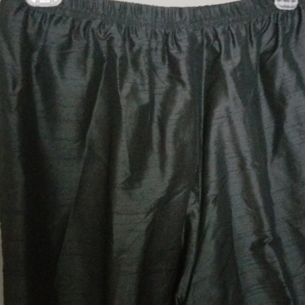 Vintage 100% Silk Pants M Black - Picture 4 of 8